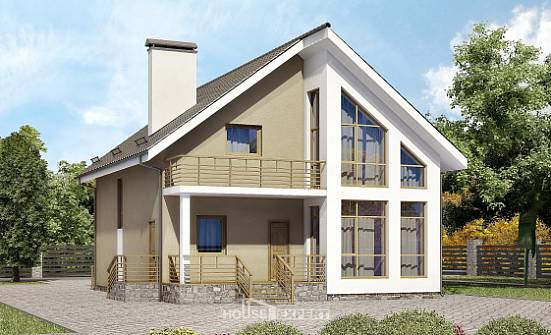 170-006-Л Проект двухэтажного дома мансардный этаж, простой дом из бризолита Сочи | Проекты домов от House Expert