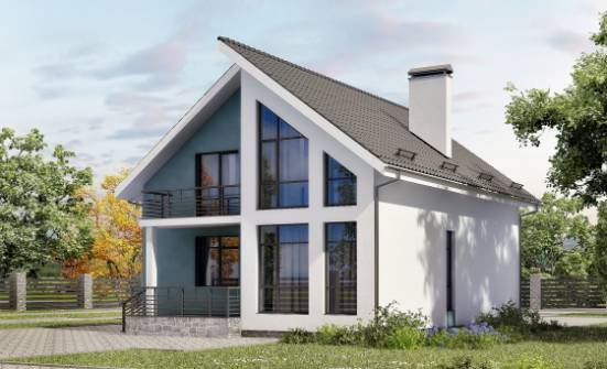 170-006-П Проект двухэтажного дома с мансардой, компактный загородный дом из газобетона Сочи | Проекты домов от House Expert