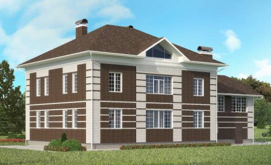 505-002-Л Проект трехэтажного дома и гаражом, классический коттедж из кирпича Сочи | Проекты домов от House Expert