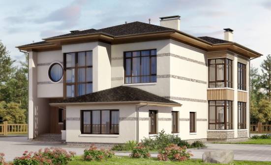 345-001-П Проект двухэтажного дома, современный коттедж из газосиликатных блоков Сочи | Проекты домов от House Expert