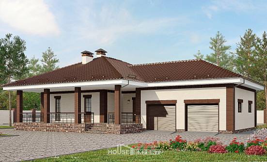160-015-П Проект одноэтажного дома, гараж, скромный дом из газобетона Сочи | Проекты домов от House Expert