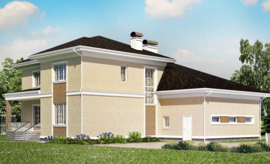 335-001-Л Проект двухэтажного дома, гараж, современный домик из кирпича Сочи | Проекты домов от House Expert