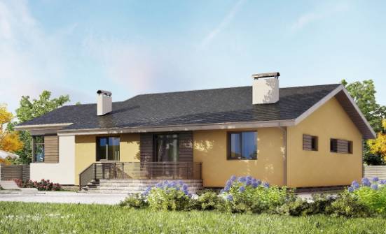 135-002-Л Проект одноэтажного дома, гараж, недорогой коттедж из арболита Сочи | Проекты домов от House Expert