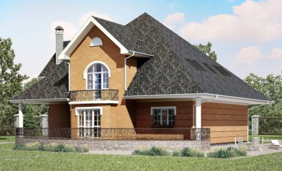 310-001-П Проект двухэтажного дома с мансардой, современный домик из арболита Сочи | Проекты домов от House Expert