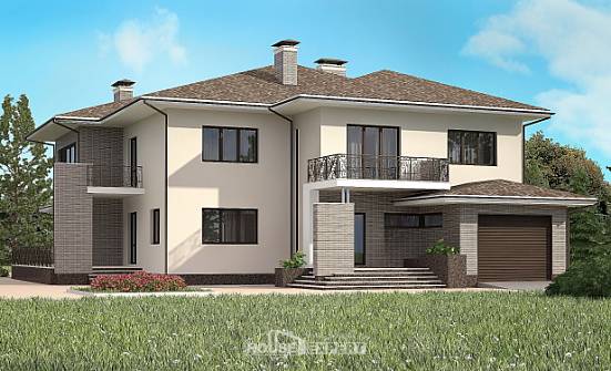 500-001-П Проект трехэтажного дома, гараж, красивый домик из кирпича Сочи | Проекты домов от House Expert