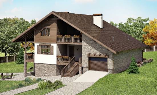 300-003-П Проект трехэтажного дома с мансардным этажом, гараж, огромный загородный дом из кирпича Сочи | Проекты домов от House Expert