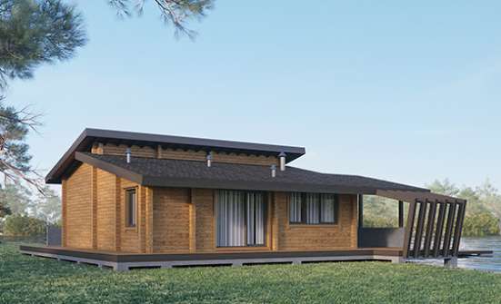 100-007-П Проект бани из бревен Сочи | Проекты одноэтажных домов от House Expert