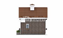 045-001-Л Проект двухэтажного дома мансардой, недорогой домик из арболита Сочи, House Expert