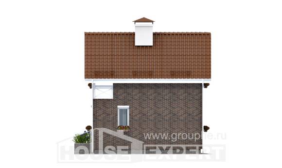 045-001-Л Проект двухэтажного дома мансардой, недорогой домик из арболита Сочи, House Expert