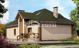 180-010-П Проект двухэтажного дома с мансардой, гараж, просторный домик из керамзитобетонных блоков Сочи, House Expert