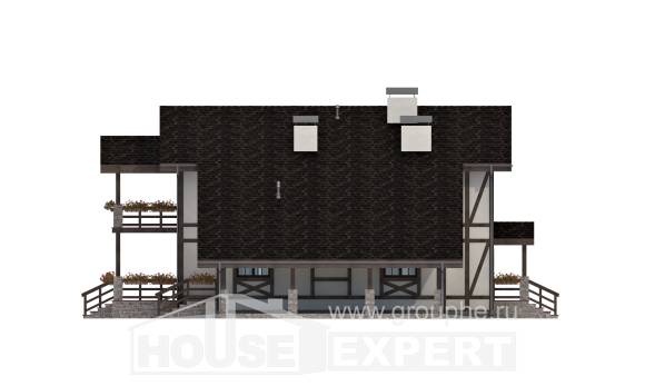 250-002-Л Проект двухэтажного дома мансардный этаж, гараж, просторный загородный дом из кирпича Сочи, House Expert