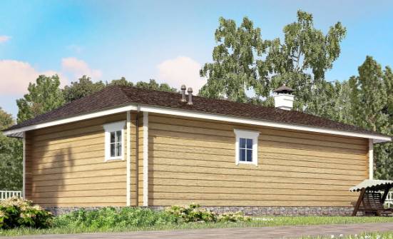 095-001-Л Проект одноэтажного дома, небольшой домик из бревен, Сочи
