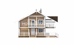 130-001-П Проект двухэтажного дома мансардный этаж, классический домик из бревен, Сочи