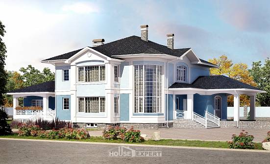 620-001-П Проект трехэтажного дома, гараж, классический домик из твинблока Сочи | Проекты домов от House Expert