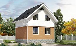 100-005-Л Проект трехэтажного дома с мансардой, недорогой загородный дом из газосиликатных блоков, Сочи