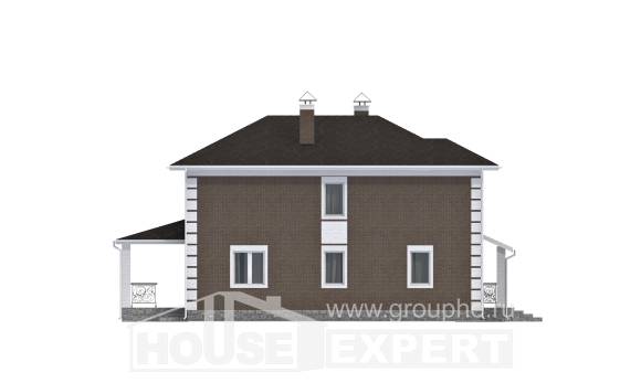 185-002-П Проект двухэтажного дома, современный дом из поризованных блоков Сочи, House Expert