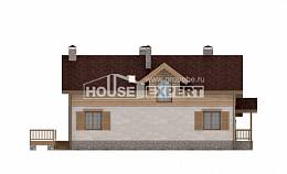 165-002-П Проект двухэтажного дома с мансардой и гаражом, компактный загородный дом из теплоблока Сочи, House Expert