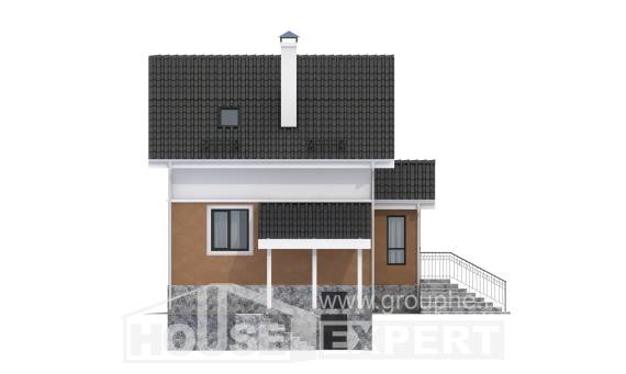100-005-Л Проект трехэтажного дома с мансардой, современный коттедж из пеноблока, Сочи