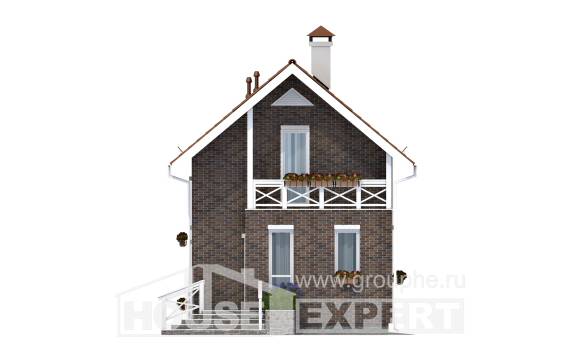 045-001-Л Проект двухэтажного дома с мансардным этажом, маленький дом из арболита Сочи, House Expert