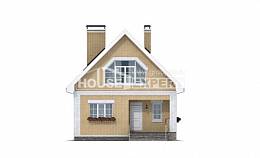 130-004-П Проект двухэтажного дома мансардой, компактный домик из бризолита Сочи, House Expert