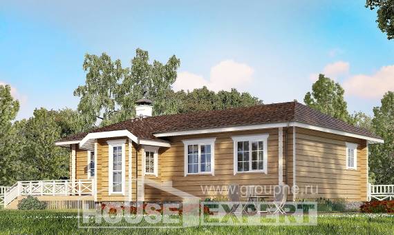 095-001-Л Проект одноэтажного дома, простой домик из дерева, Сочи