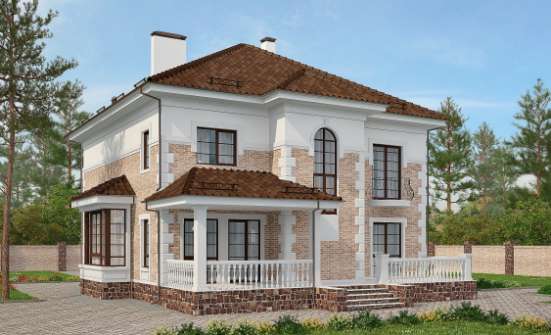 220-008-П Проект двухэтажного дома, красивый дом из кирпича Сочи | Проекты домов от House Expert
