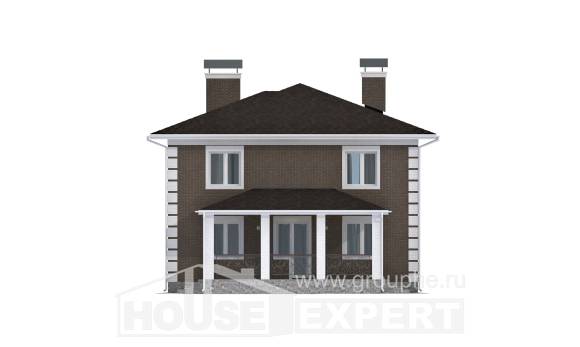 185-002-П Проект двухэтажного дома, бюджетный дом из твинблока Сочи, House Expert