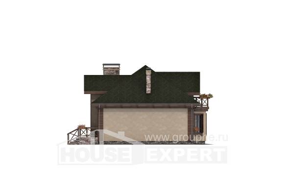 180-010-П Проект двухэтажного дома мансардный этаж, гараж, современный загородный дом из блока Сочи, House Expert