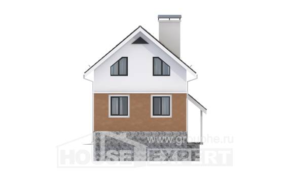 100-005-Л Проект трехэтажного дома мансардой, современный загородный дом из арболита, Сочи