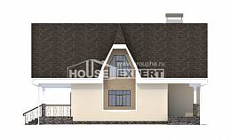 125-001-Л Проект двухэтажного дома мансардой, компактный коттедж из бризолита Сочи, House Expert