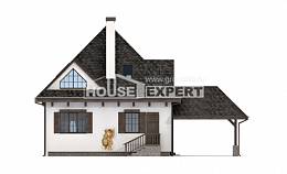 110-002-Л Проект двухэтажного дома с мансардным этажом, гараж, небольшой дом из теплоблока Сочи, House Expert