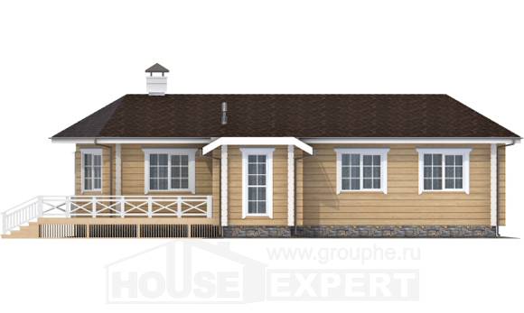 095-001-Л Проект одноэтажного дома, бюджетный загородный дом из бревен, Сочи