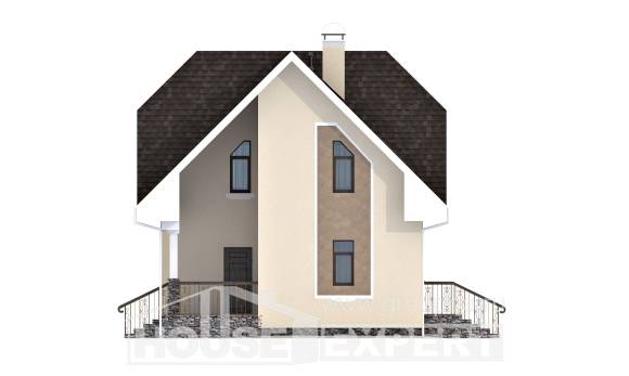 125-001-Л Проект двухэтажного дома мансардный этаж, классический коттедж из газосиликатных блоков Сочи, House Expert