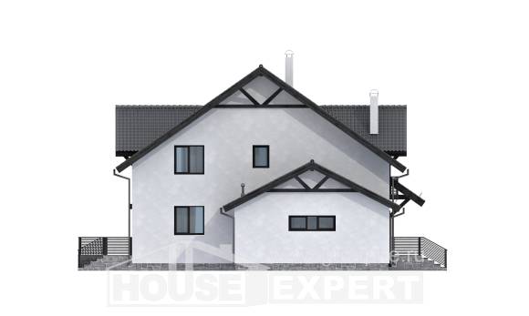 290-003-П Проект двухэтажного дома мансардный этаж, красивый дом из керамзитобетонных блоков Сочи, House Expert