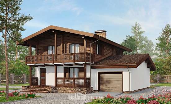200-011-П Проект двухэтажного дома с мансардой, уютный домик из твинблока Сочи | Проекты домов от House Expert