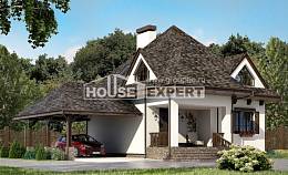 110-002-Л Проект двухэтажного дома с мансардным этажом и гаражом, классический коттедж из арболита Сочи, House Expert