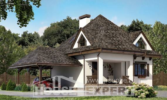 110-002-Л Проект двухэтажного дома с мансардным этажом и гаражом, классический коттедж из арболита Сочи, House Expert