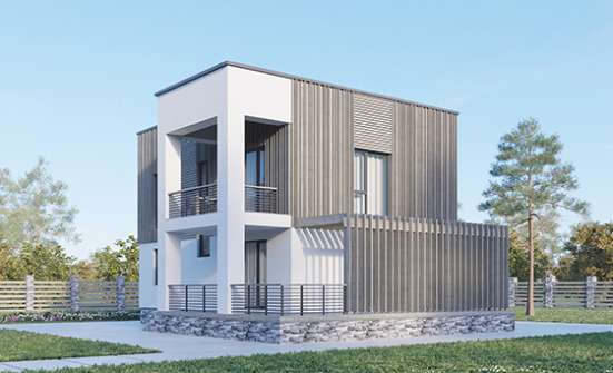 150-017-П Проект двухэтажного дома, классический дом из блока, Сочи