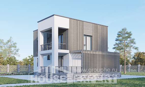 150-017-П Проект двухэтажного дома, бюджетный домик из газобетона, Сочи