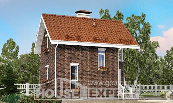 045-001-Л Проект двухэтажного дома с мансардой, уютный загородный дом из твинблока Сочи, House Expert