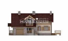 165-002-П Проект двухэтажного дома мансардный этаж, гараж, бюджетный коттедж из арболита Сочи, House Expert