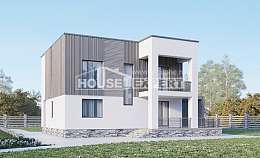 150-017-П Проект двухэтажного дома, бюджетный загородный дом из твинблока Сочи, House Expert