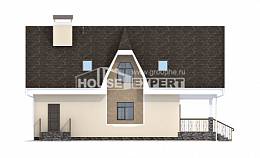 125-001-Л Проект двухэтажного дома мансардный этаж, компактный коттедж из бризолита Сочи, House Expert