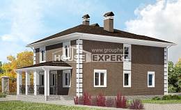 185-002-П Проект двухэтажного дома, уютный загородный дом из арболита Сочи, House Expert