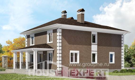185-002-П Проект двухэтажного дома, уютный загородный дом из арболита Сочи, House Expert