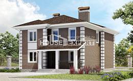 185-002-П Проект двухэтажного дома, компактный домик из арболита Сочи, House Expert