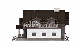440-001-П Проект трехэтажного дома с мансардой, гараж, красивый домик из кирпича, Сочи