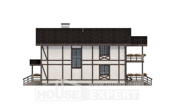 250-002-Л Проект двухэтажного дома с мансардным этажом и гаражом, классический домик из кирпича Сочи, House Expert