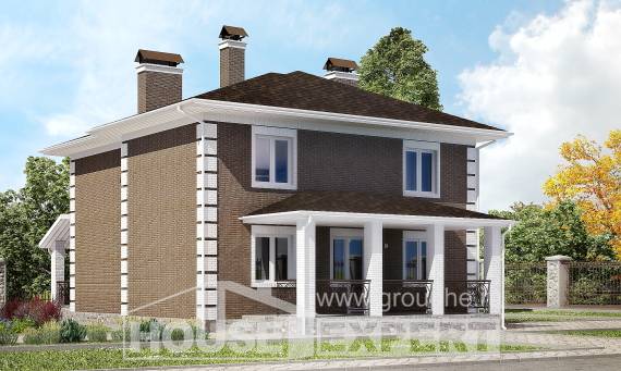 185-002-П Проект двухэтажного дома, простой домик из бризолита Сочи, House Expert