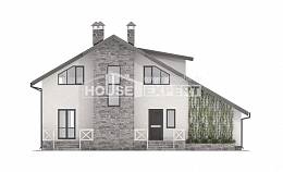 180-017-Л Проект двухэтажного дома мансардный этаж, гараж, простой дом из арболита, Сочи